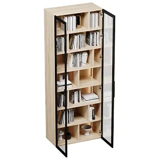 Шкаф-стеллаж со стеклянными фасадами с подсветкой R212