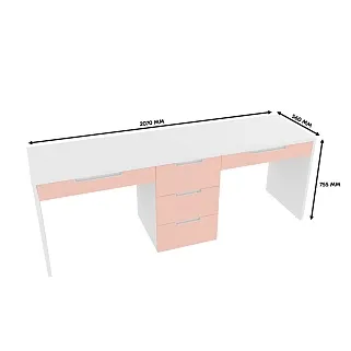Cтол прямой на 2 рабочих места, фасады в эмали LE718.2