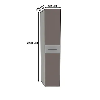Шкаф одностворчатый переходный со вставкой, фасады МДФ CG-229  L/R