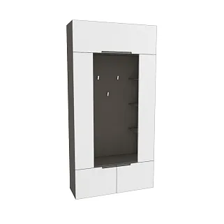 Секция под крючки с полками с подсветкой, фасады в эмали LE418 L/R