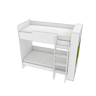 Кровать двухъярусная L908, 90x190 L/R