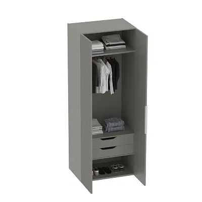 Шкаф 2 дверный, фрезерованные фасады в эмали LE210.60-3