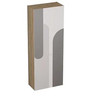 Шкаф двухдверный узкий, фрезерованные фасады в эмали LE210.44-1