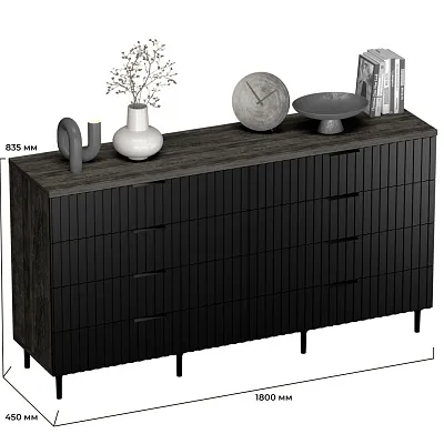 Комод, фрезерованные фасады в эмали LE728.45