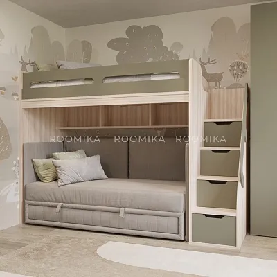 Кровать-чердак E977, 90x200 L/R