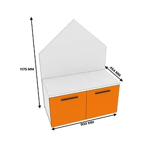 Тумба с задней панелью домик L465
