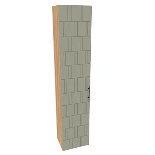 Шкаф одностворчатый, фрезерованные фасады в эмали LE-221.40-1