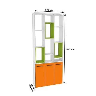 Стеллаж-тумба перегородка со вставками L239