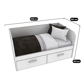 Кровать односпальная E902.6, 80x160