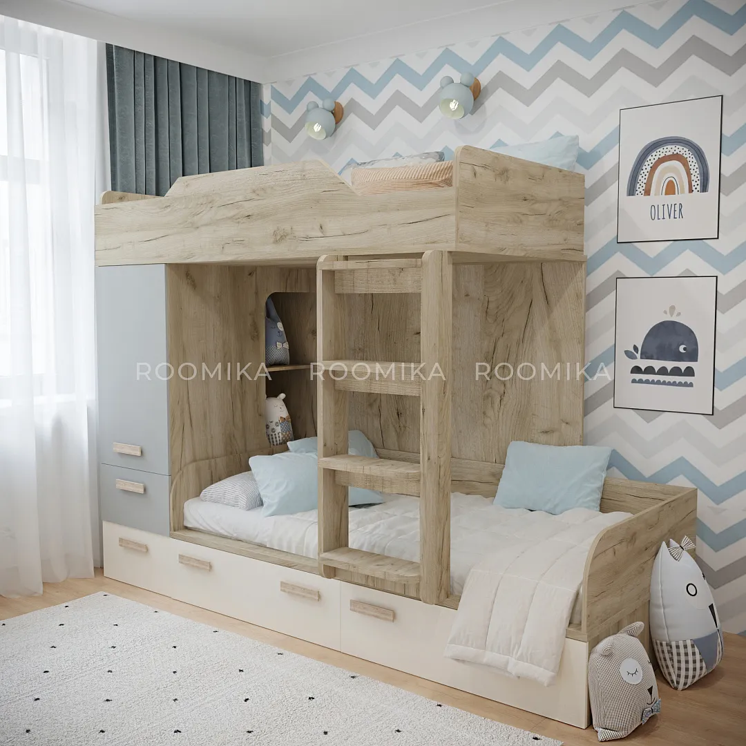 Кровать двухъярусная L906, 90x190 L/R