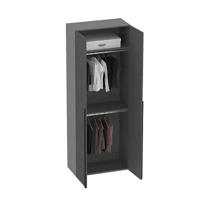 Шкаф двухдверный узкий, фрезерованные фасады в эмали LE210.44-1