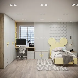 Кровать односпальная MICKEY с подъемным механизмом в эмали