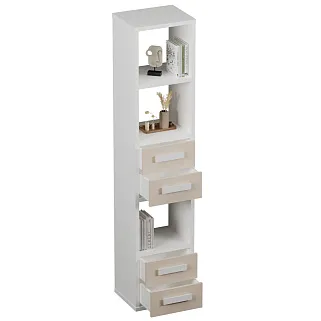 Cтеллаж сквозной книжный на 5 ниш с ящиками E805