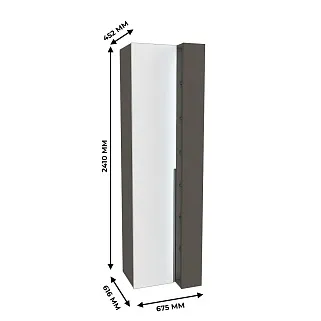 Шкаф переходный с подсветкой, фасады в эмали LE232 L/R