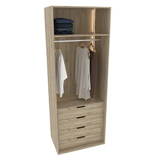 Шкаф для спальни с четырьмя ящиками и штангой с подсветкой R210.60-3