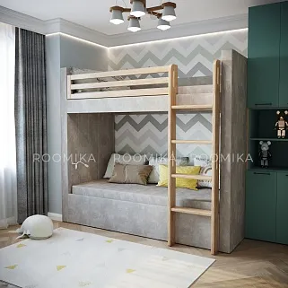 Кровать мягкая двухъярусная DUO L/R