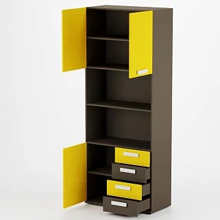 Шкаф двухдверный, фасад комбинированный E213 L/R