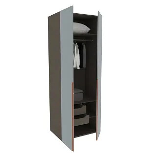 Шкаф двухдверный с узкими ящиками, фасады в эмали LE210.60-2