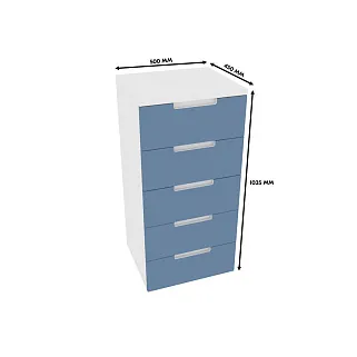 Высокий комод 5 ящиков, фасады в эмали LE705