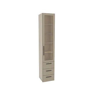 Шкаф книжный с ящиками со стеклом L223.1S с подсветкой