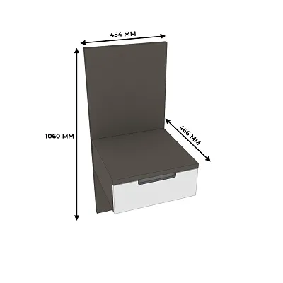 Тумба прикроватная с панелью, фасады в эмали LE720