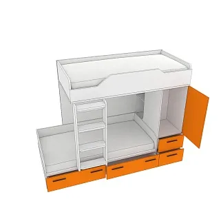 Кровать двухъярусная L906, 90x190 L/R