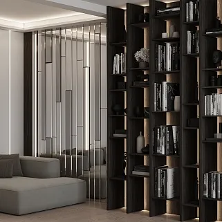 Кабинет в темном древесном оттенке №2