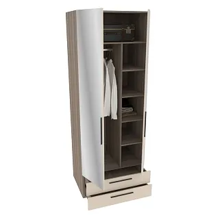 Шкаф двустворчатый с ящиками и с зеркалом L211.60Z