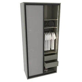 Шкаф-купе ХG126.60-3, профиль INTEGRO, стекло Сатинато белое, с подсветкой