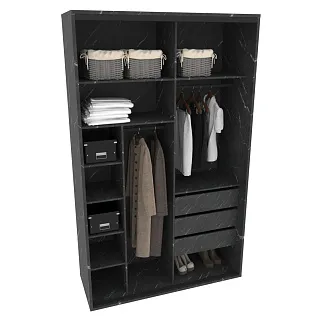 Шкаф-купе ХG166.60-2, профиль INTEGRO, фасад МДФ/Зеркало графит