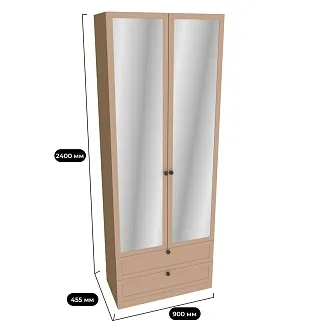 Шкаф двухдверный с ящиками с зеркалом A211.44Z