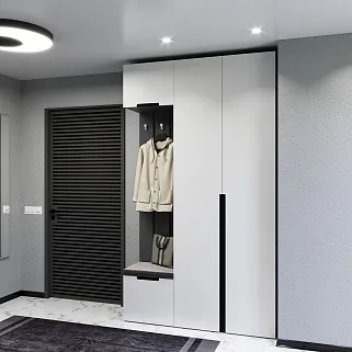 Антресоль узкая, фасады в эмали LE-460.1