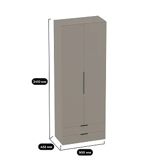 Шкаф 2 дверный с ящиками, фасады в эмали LE-211.44