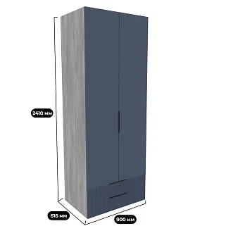 Шкаф двухдверный с ящиками глубокий, фасады в эмали LE211.60