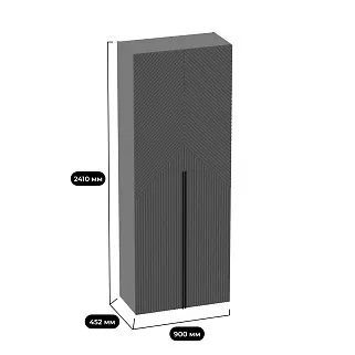 Шкаф двухдверный узкий, фрезерованные фасады в эмали LE210.44-1