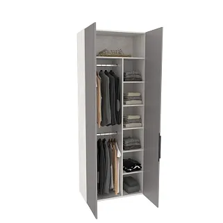 Шкаф двухдверный узкий с фрезерованными фасадами LE210.44-4