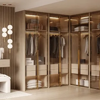 Гардеробная со стеклянными фасадами №8