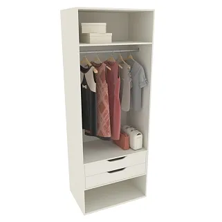 Шкаф 2 дверный, фрезерованные фасады в эмали LE-210.60-3