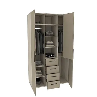 Шкаф трехдверный с ящиками глубокий L203.60