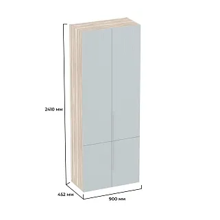 Шкаф книжный, фрезерованные фасады в эмали LE214