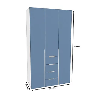 Шкаф трехдверный с ящиками глубокий, фасады в эмали LE203.60