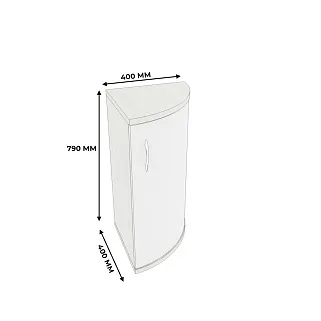 Тумба  угловая радиусная P877 L/R