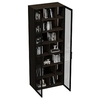 Шкаф-стеллаж со стеклянными фасадами с подсветкой R212