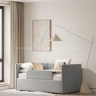 Кровать с подъемным механизмом и ящиком для белья с бортиком LINE 1, 90х160