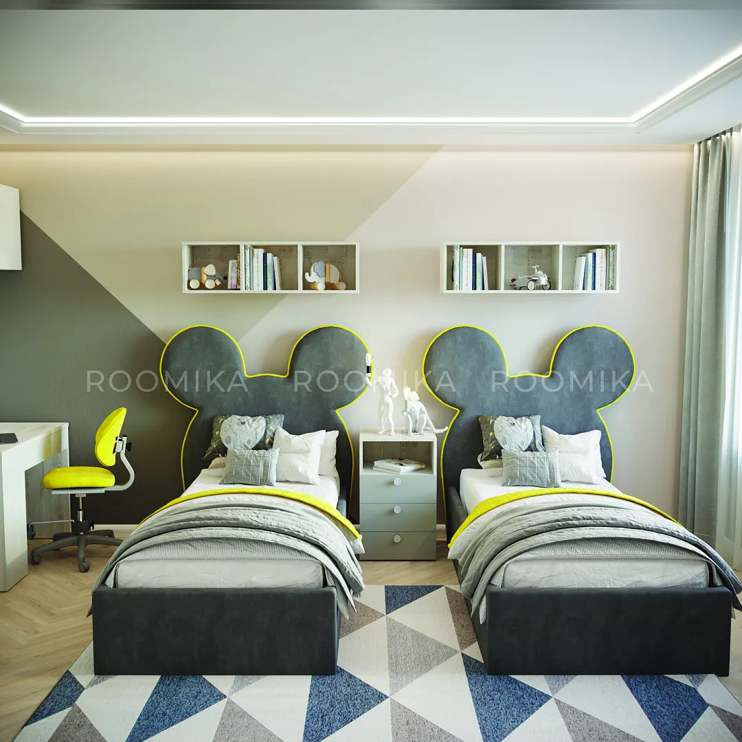 Кровать односпальная мягкая MICKEY с подъемным механизмом, 90x190