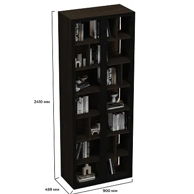 Шкаф-стеллаж со стеклянными фасадами с подсветкой R212