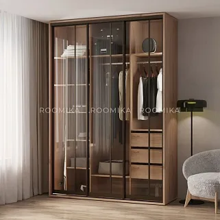 Шкаф-купе ХG210.60-2, профиль INTEGRO, стекло прозрачное, с подсветкой