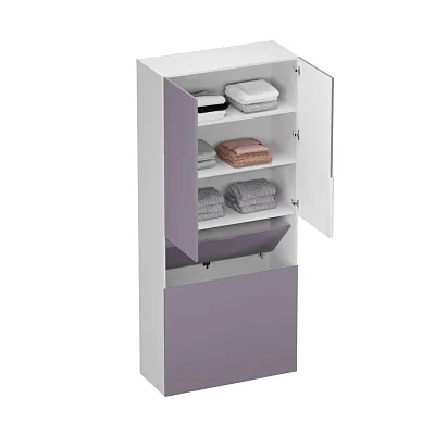 Шкаф двухдверный с фальш стенкой, фрезерованные фасады в эмали LE212.1