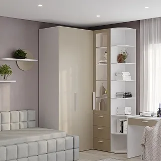 Шкаф со складными дверьми и фальш панелью L206 L/R