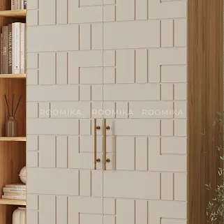 Шкаф двухдверный узкий, фрезерованные фасады в эмали LE210.44-1